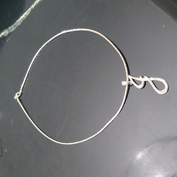 Jewelry - Sterling silver necklace with diamond cut J intial charm